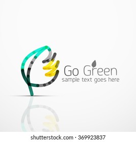 Vector abstract logo idea, eco leaf, nature plant, green concept business icon. Creative logotype design template