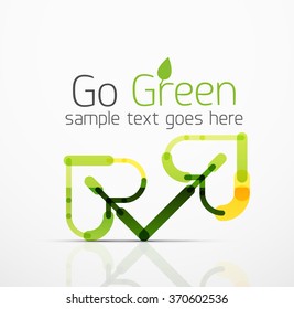 Vector abstract logo idea, eco leaf, nature plant, green concept business icon. Creative logotype design template