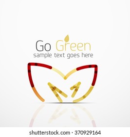Vector abstract logo idea, eco leaf, nature plant, green concept business icon. Creative logotype design template