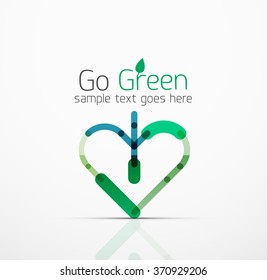 Idea de logotipo abstracto vectorial, hoja ecológica, planta natural, icono de negocio de concepto verde. Plantilla de diseño de logotipo creativo