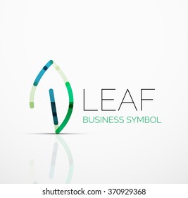 Idea de logotipo abstracto vectorial, hoja ecológica, planta natural, icono de negocio de concepto verde. Plantilla de diseño de logotipo creativo