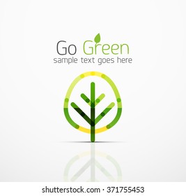 Abstrakte Vektorlogo-Idee, Öko-Blatt, Naturpflanze, Green Concept Business Icon. Design-Vorlage für kreative Logotypen