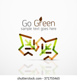 Vector abstract logo idea, eco leaf, nature plant, green concept business icon. Creative logotype design template