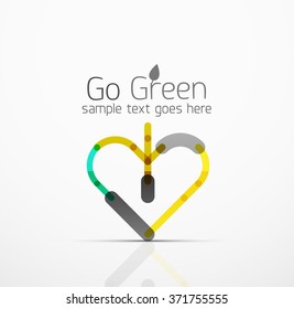 Vector abstract logo idea, eco leaf, nature plant, green concept business icon. Creative logotype design template