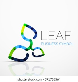 Idea de logotipo abstracto vectorial, hoja ecológica, planta natural, icono de negocio de concepto verde. Plantilla de diseño de logotipo creativo