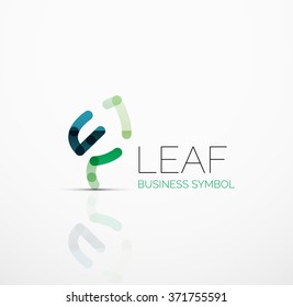Idea de logotipo abstracto vectorial, hoja ecológica, planta natural, icono de negocio de concepto verde. Plantilla de diseño de logotipo creativo