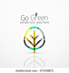 Vector abstract logo idea, eco leaf, nature plant, green concept business icon. Creative logotype design template
