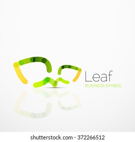 Vector abstract logo idea, eco leaf, nature plant, green concept business icon. Creative logotype design template