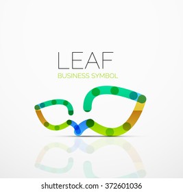 Vector abstract logo idea, eco leaf, nature plant, green concept business icon. Creative logotype design template