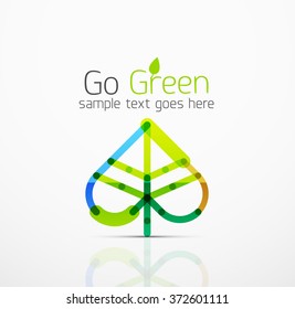 Vector abstract logo idea, eco leaf, nature plant, green concept business icon. Creative logotype design template