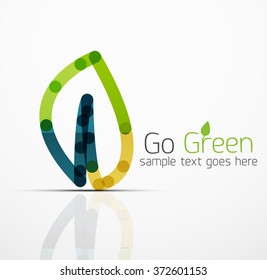 Vector abstract logo idea, eco leaf, nature plant, green concept business icon. Creative logotype design template