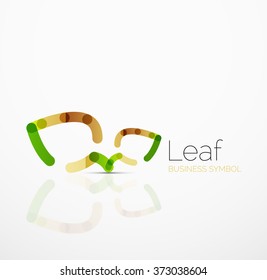Vector abstract logo idea, eco leaf, nature plant, green concept business icon. Creative logotype design template