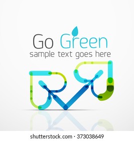 Vector abstract logo idea, eco leaf, nature plant, green concept business icon. Creative logotype design template