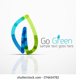 Vector abstract logo idea, eco leaf, nature plant, green concept business icon. Creative logotype design template