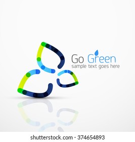 Abstrakte Vektorlogo-Idee, Öko-Blatt, Naturpflanze, Green Concept Business Icon. Design-Vorlage für kreative Logotypen