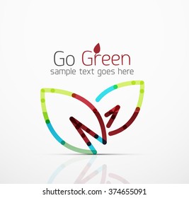 Vector abstract logo idea, eco leaf, nature plant, green concept business icon. Creative logotype design template