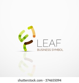 Vector abstract logo idea, eco leaf, nature plant, green concept business icon. Creative logotype design template