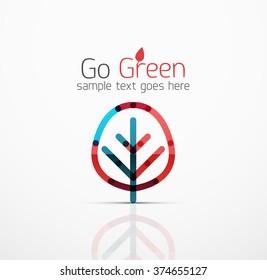 Vector abstract logo idea, eco leaf, nature plant, green concept business icon. Creative logotype design template