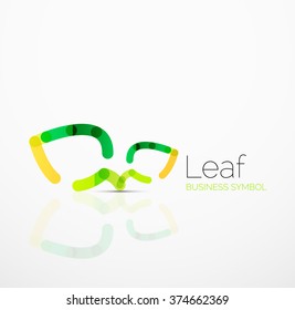 Vector abstract logo idea, eco leaf, nature plant, green concept business icon. Creative logotype design template