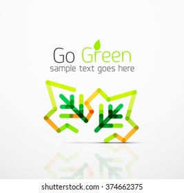 Vector abstract logo idea, eco leaf, nature plant, green concept business icon. Creative logotype design template