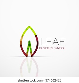Vector abstract logo idea, eco leaf, nature plant, green concept business icon. Creative logotype design template