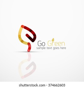 Vector abstract logo idea, eco leaf, nature plant, green concept business icon. Creative logotype design template
