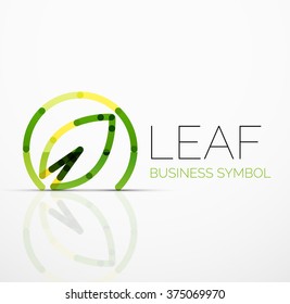 Vector abstract logo idea, eco leaf, nature plant, green concept business icon. Creative logotype design template