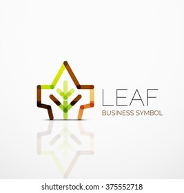 Abstrakte Vektorlogo-Idee, Öko-Blatt, Naturpflanze, Green Concept Business Icon. Design-Vorlage für kreative Logotypen