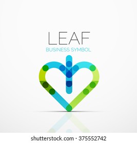 Vector abstract logo idea, eco leaf, nature plant, green concept business icon. Creative logotype design template