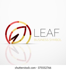Idea de logotipo abstracto vectorial, hoja ecológica, planta natural, icono de negocio de concepto verde. Plantilla de diseño de logotipo creativo