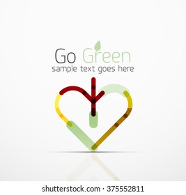 Vector abstract logo idea, eco leaf, nature plant, green concept business icon. Creative logotype design template