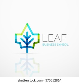 Vector abstract logo idea, eco leaf, nature plant, green concept business icon. Creative logotype design template
