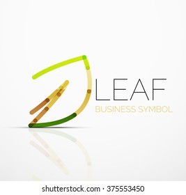 Vector abstract logo idea, eco leaf, nature plant, green concept business icon. Creative logotype design template