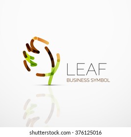 Abstrakte Vektorlogo-Idee, Öko-Blatt, Naturpflanze, Green Concept Business Icon. Design-Vorlage für kreative Logotypen