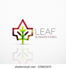 Idea de logotipo abstracto vectorial, hoja ecológica, planta natural, icono de negocio de concepto verde. Plantilla de diseño de logotipo creativo