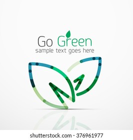 Idea de logotipo abstracto vectorial, hoja ecológica, planta natural, icono de negocio de concepto verde. Plantilla de diseño de logotipo creativo