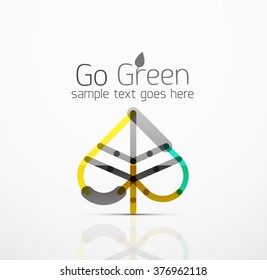 Vector abstract logo idea, eco leaf, nature plant, green concept business icon. Creative logotype design template