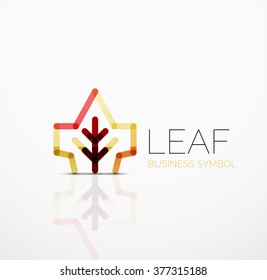 Idea de logotipo abstracto vectorial, hoja ecológica, planta natural, icono de negocio de concepto verde. Plantilla de diseño de logotipo creativo