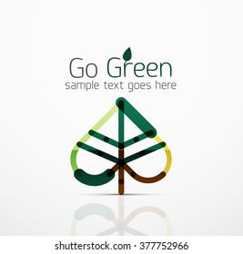 Vector abstract logo idea, eco leaf, nature plant, green concept business icon. Creative logotype design template