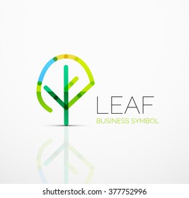 Idea de logotipo abstracto vectorial, hoja ecológica, planta natural, icono de negocio de concepto verde. Plantilla de diseño de logotipo creativo