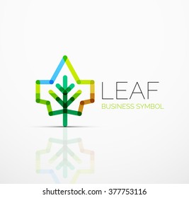 Vector abstract logo idea, eco leaf, nature plant, green concept business icon. Creative logotype design template