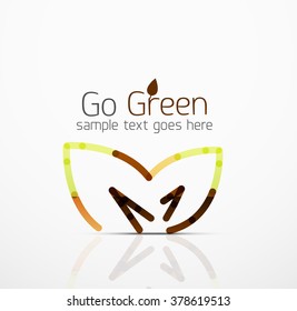 Vector abstract logo idea, eco leaf, nature plant, green concept business icon. Creative logotype design template