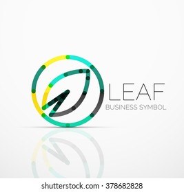 Idea de logotipo abstracto vectorial, hoja ecológica, planta natural, icono de negocio de concepto verde. Plantilla de diseño de logotipo creativo