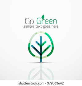 Vector abstract logo idea, eco leaf, nature plant, green concept business icon. Creative logotype design template Vector abstract logo idea, eco leaf, nature plant, green concept business icon. Creative logotype design template