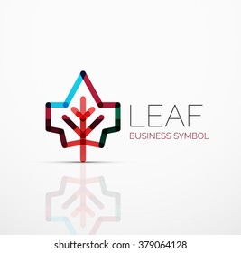 Idea de logotipo abstracto vectorial, hoja ecológica, planta natural, icono de negocio de concepto verde. Plantilla de diseño de logotipo creativo