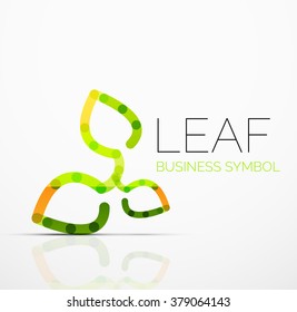 Idea de logotipo abstracto vectorial, hoja ecológica, planta natural, icono de negocio de concepto verde. Plantilla de diseño de logotipo creativo