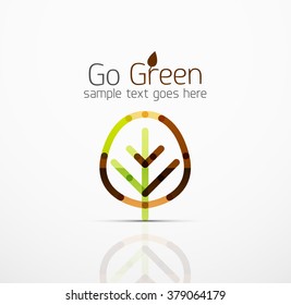 Vector abstract logo idea, eco leaf, nature plant, green concept business icon. Creative logotype design template