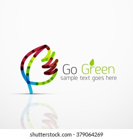 Vector abstract logo idea, eco leaf, nature plant, green concept business icon. Creative logotype design template