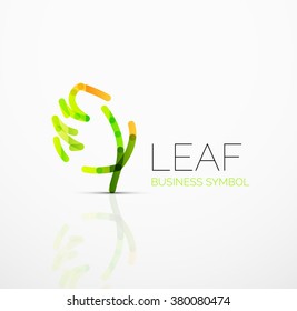 Vector abstract logo idea, eco leaf, nature plant, green concept business icon. Creative logotype design template