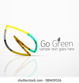 Vector abstract logo idea, eco leaf, nature plant, green concept business icon. Creative logotype design template